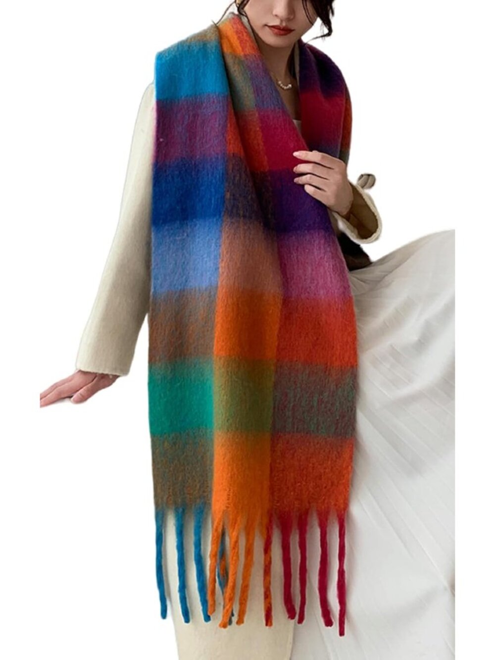 Winter Women Warm Scarf Long Shawl Large Scarves Cold Weather Thick Blanket Scar - Picture 3 of 9